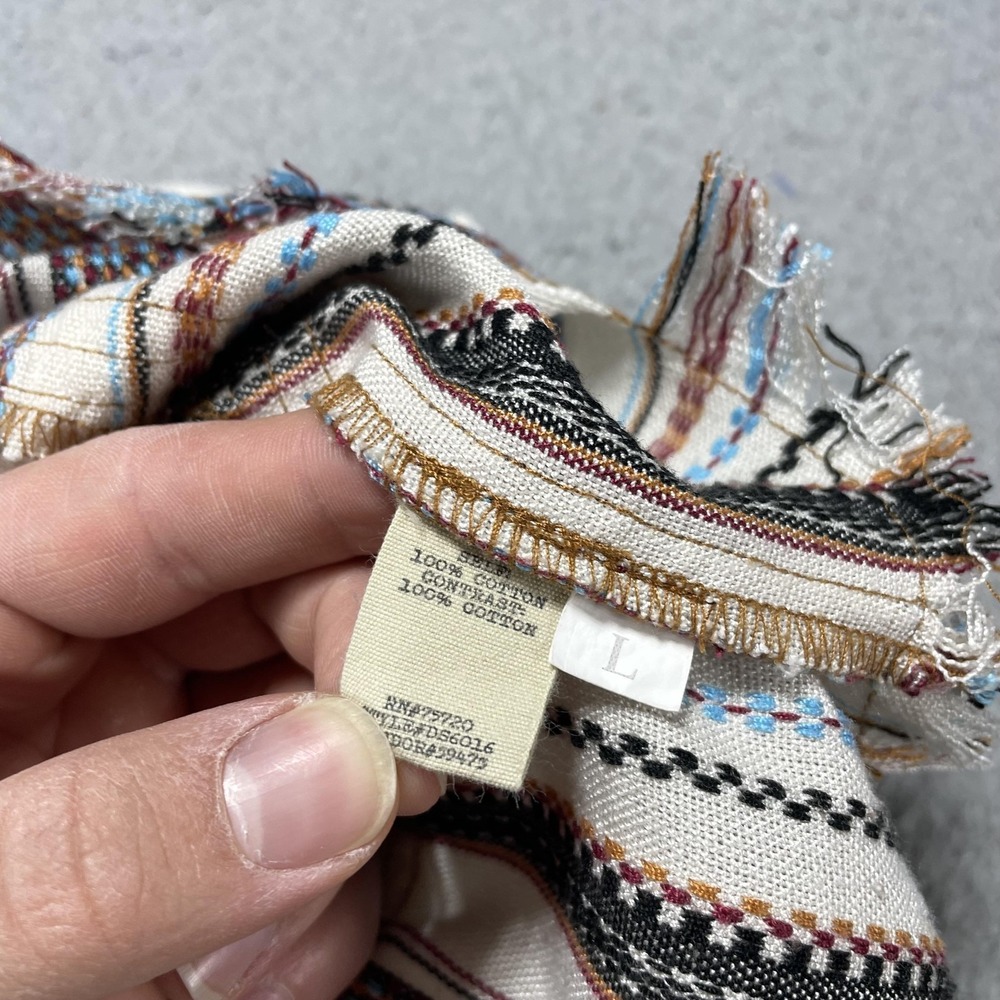 Gimmicks Tunic Shirt Womens Large Multicolor Corduroy Fringe Hem Boho Stripe - Picture 10 of 12